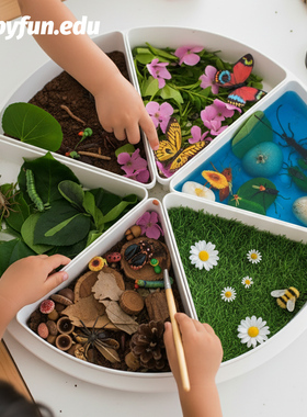 BABYFUN蒙氏感官盆sensory儿童场景搭建材料包分格盘开放式玩具