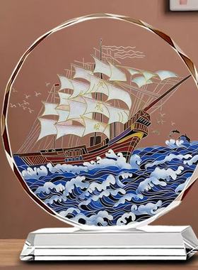 一帆风顺鸿运昌隆水晶摆件