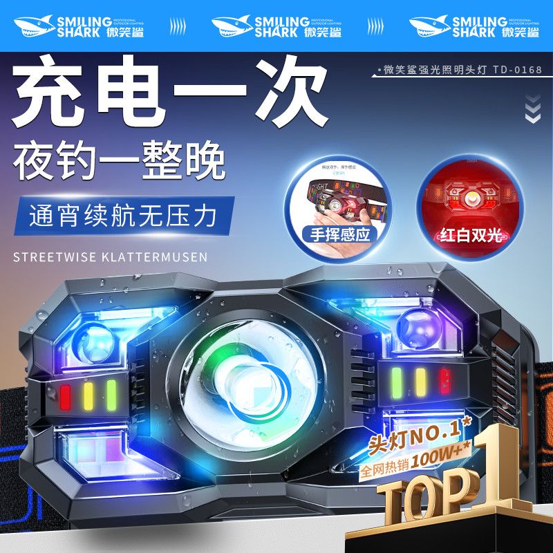 夜钓专用头灯长续航钓鱼灯