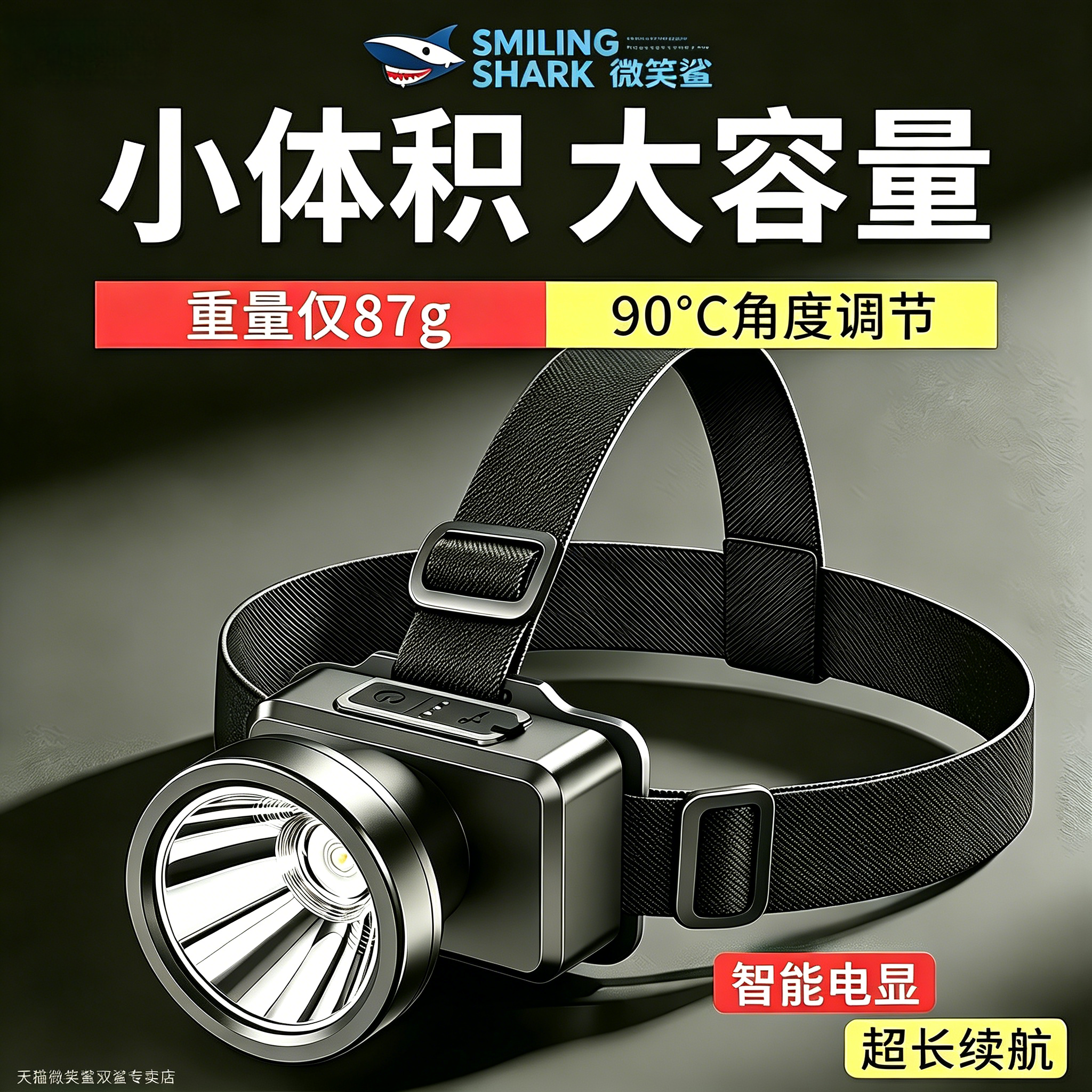 轻便小头灯2026新款头戴式照明灯户外充电强光电灯小型超亮手电筒