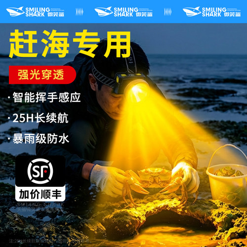 赶海头灯黄光照鱼专用