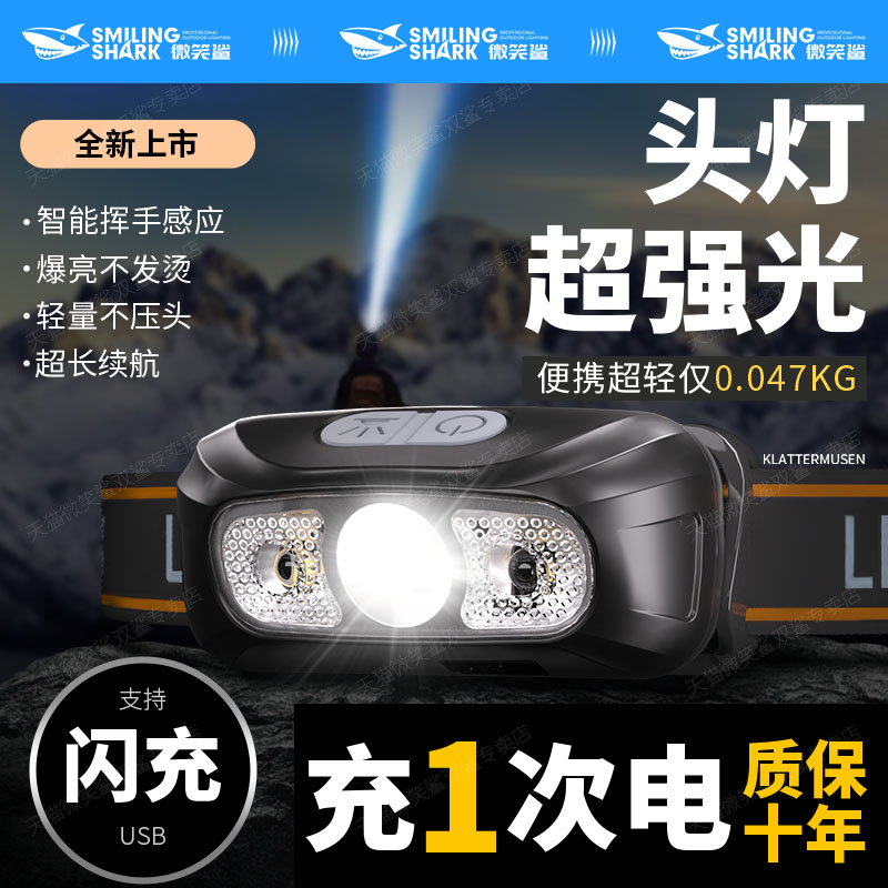 头灯充电头戴式强光感应图片