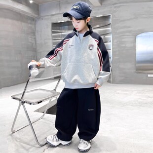 男童春秋款套装2026新款休闲洋气中大童运动洋气痞帅潮流炸街网红