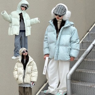 儿童羽绒服面包服加厚中大童韩版洋气女童连帽外套洋气时髦潮