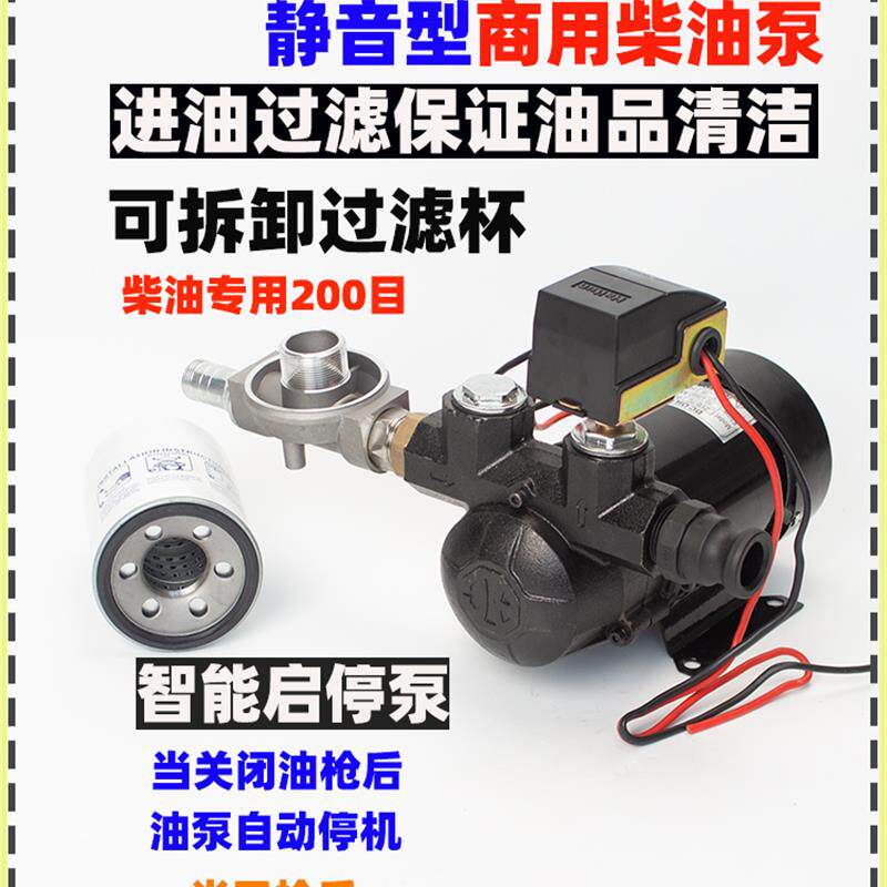 新款静音智能启停大功率电动油泵12V24V220V直流油泵柴油油泵包邮