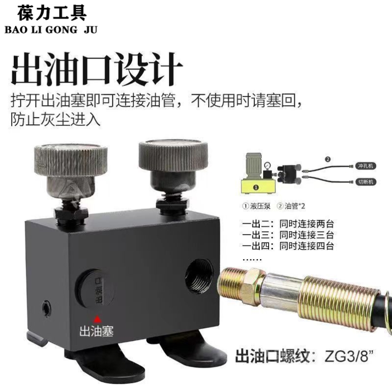 新款超高压液压电动泵油管 70MPA分流阀二通三通四通多油路分配器