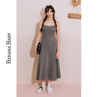 BANANA 长裙 BABY2025年特惠清仓慵懒休闲风吊带针织连衣裙女修身