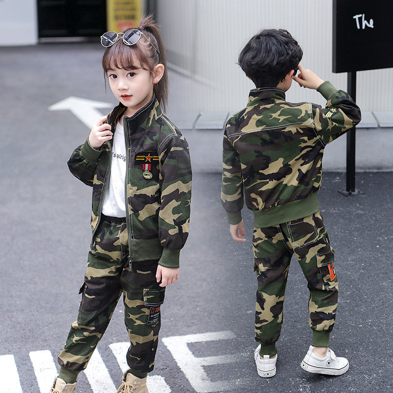 儿童运动套装春秋冬迷彩娃娃女童特种兵解放小孩军训男童当兵衣服