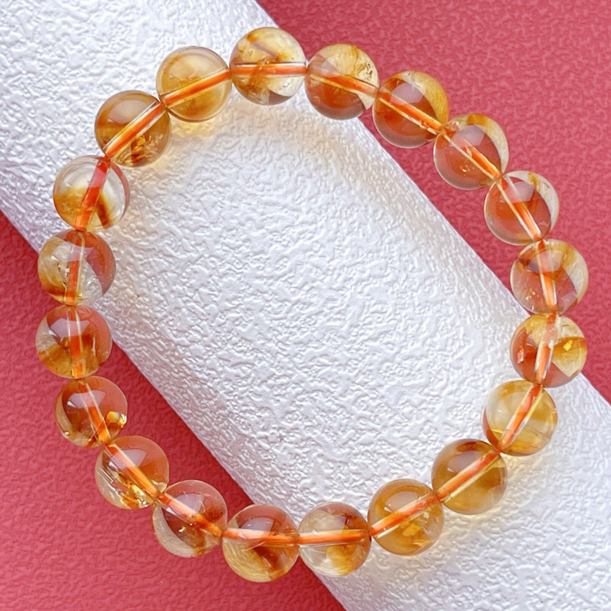 天然黄水晶手串黄塔晶净体金字塔招财之石可塘东海水晶珠宝手链