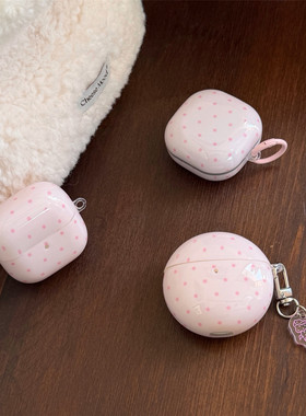 韩系粉波点适用华为 freebuds 7i耳机壳新款FreeClip2耳机壳Freebuds se3无线蓝牙5i耳机壳三星budsLive pro3