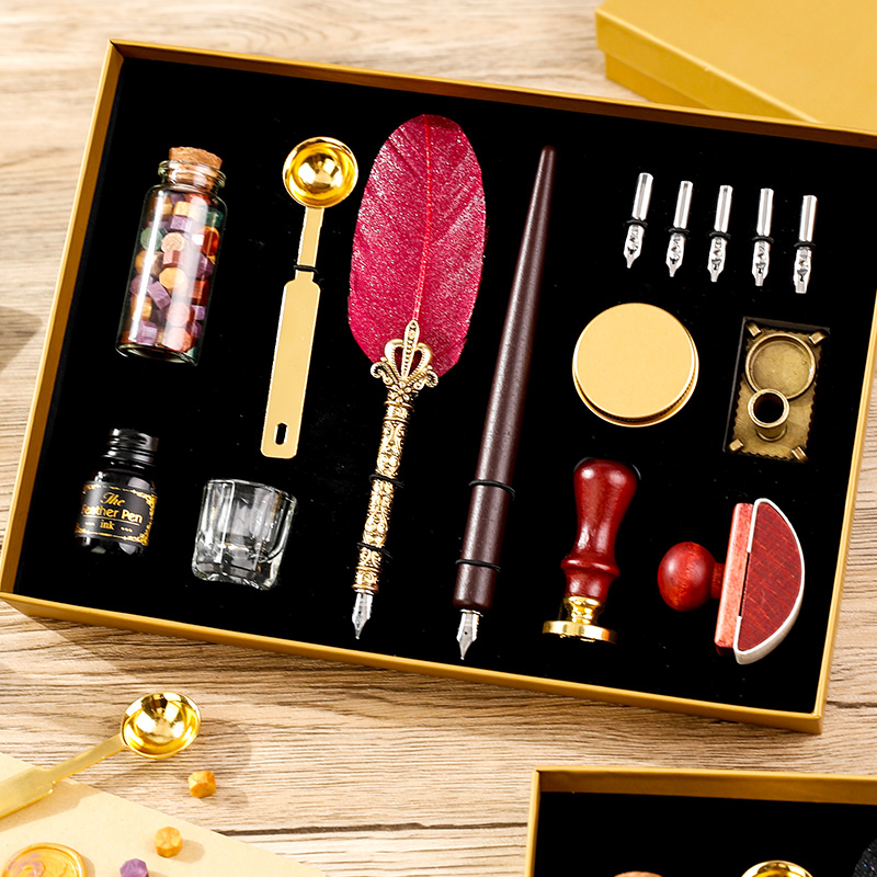 复古羽毛笔创意文具免费刻字