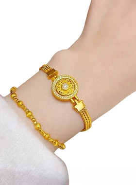新中式沙金镂空圆盘手链手表礼物