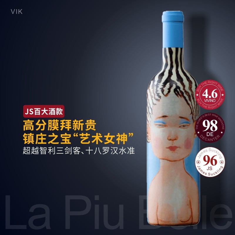 艺术女神Vik佳人干红|智利原瓶高分维克庄佳美娜赤霞珠红葡萄酒