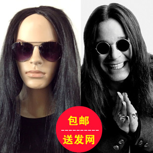 2022新款Ozzy奥兹·奥斯朋摇滚舞台表演迪吧舞厅夜店黑长直男假发