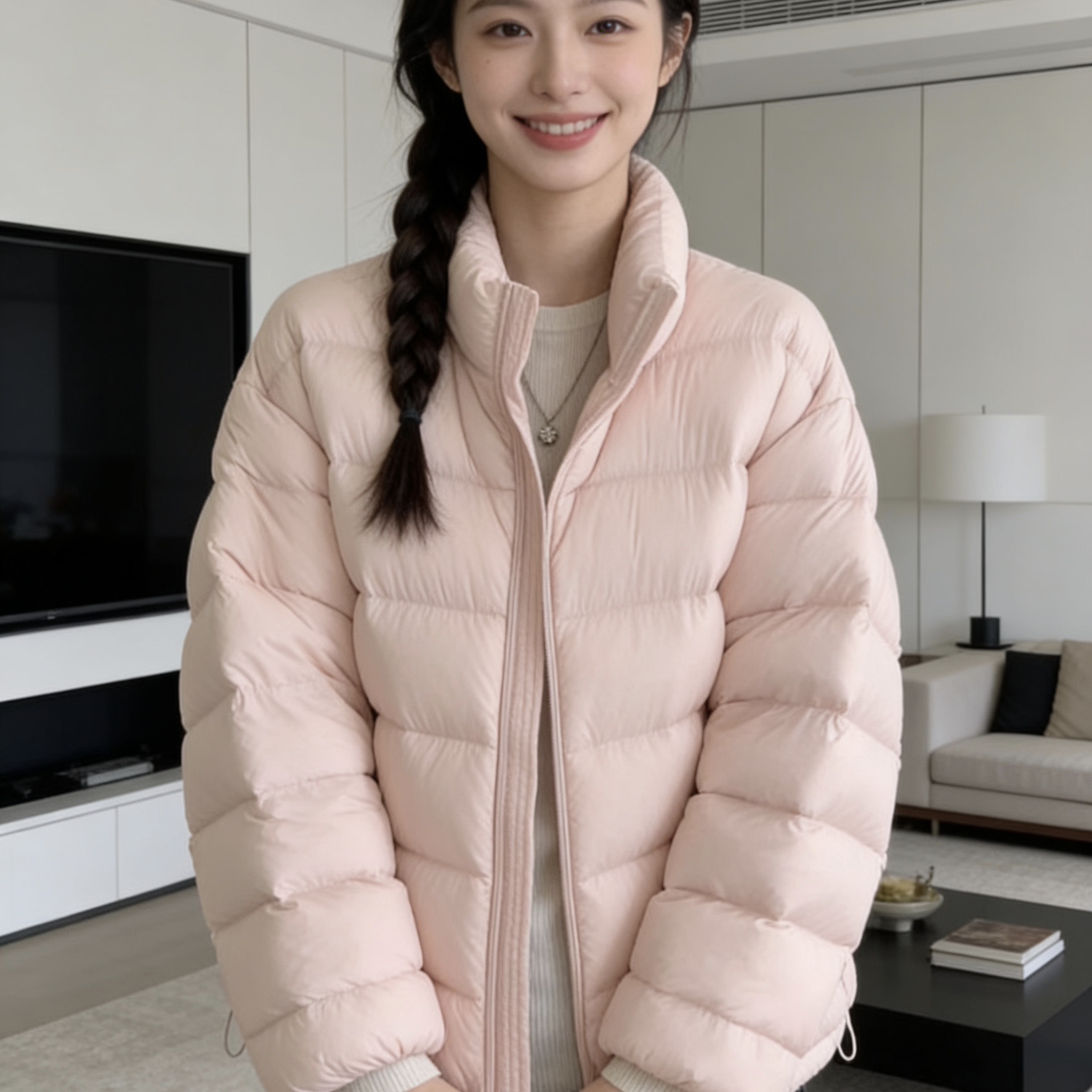 小个子冬季新款排骨鱼泡芙面包服