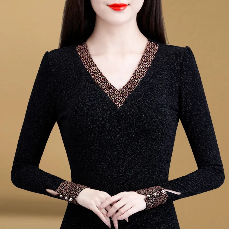 黑色打底衫女秋冬洋气2025新款长袖t恤内搭时尚加绒上衣潮1019u1