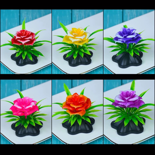 餐饮酒店摆盘装饰花刺身菜品盘饰花草点缀日式盘式装饰品玫瑰假花