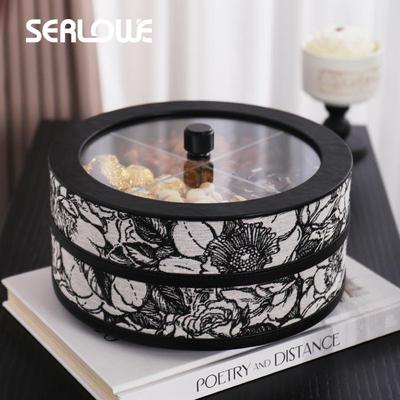 高级感双层旋转水果盘干果零食盒