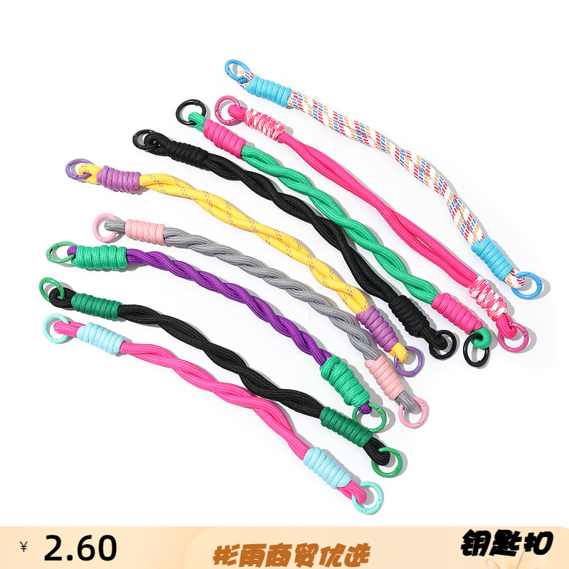 小众新款手机挂绳拼色潮流手工编织创意长短绳双扣手提防丢卡片女