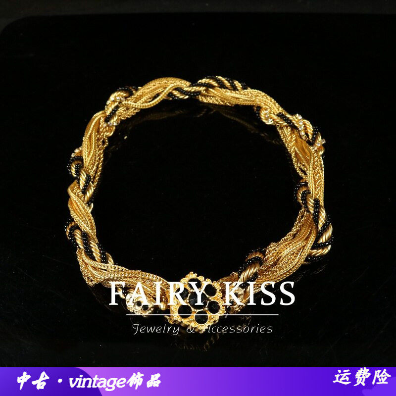 复古风项链多层设计感编织金属链
