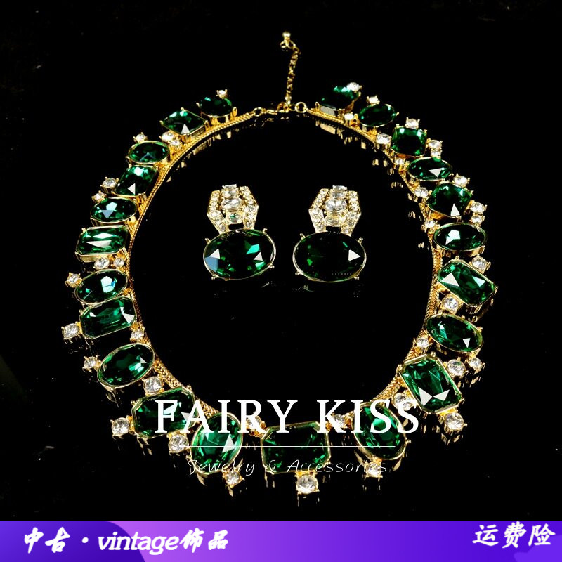 中古重工简约时尚项链耳环套装祖