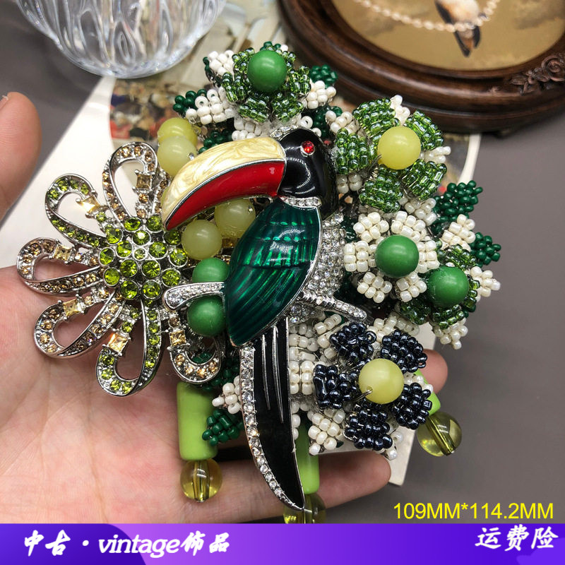 复古风重工手工编织花朵设计胸针
