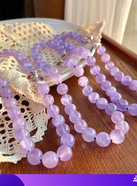 锁骨链新款染色12m石英岩玉项链