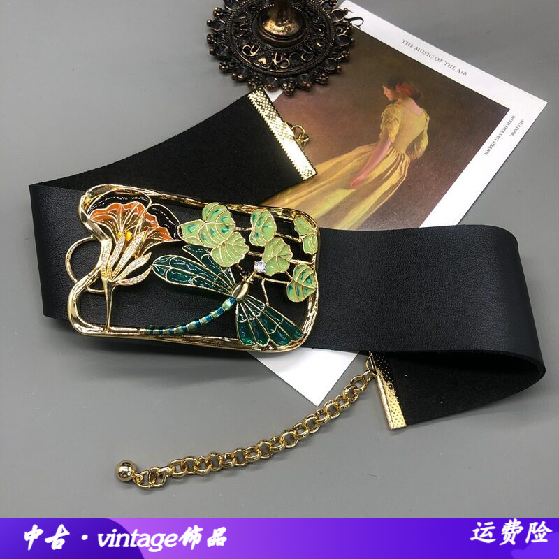 设计感皮材质颈链气质蜻蜓造型优