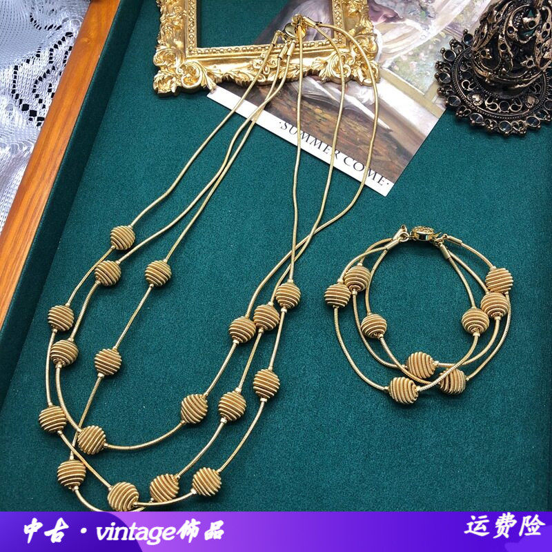 中古简约风饰品镀真金多层铜链条