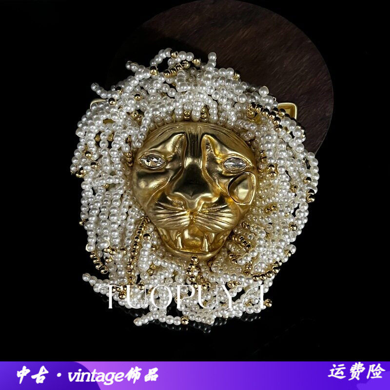 中古重工手工编织狮子头饰品欧美