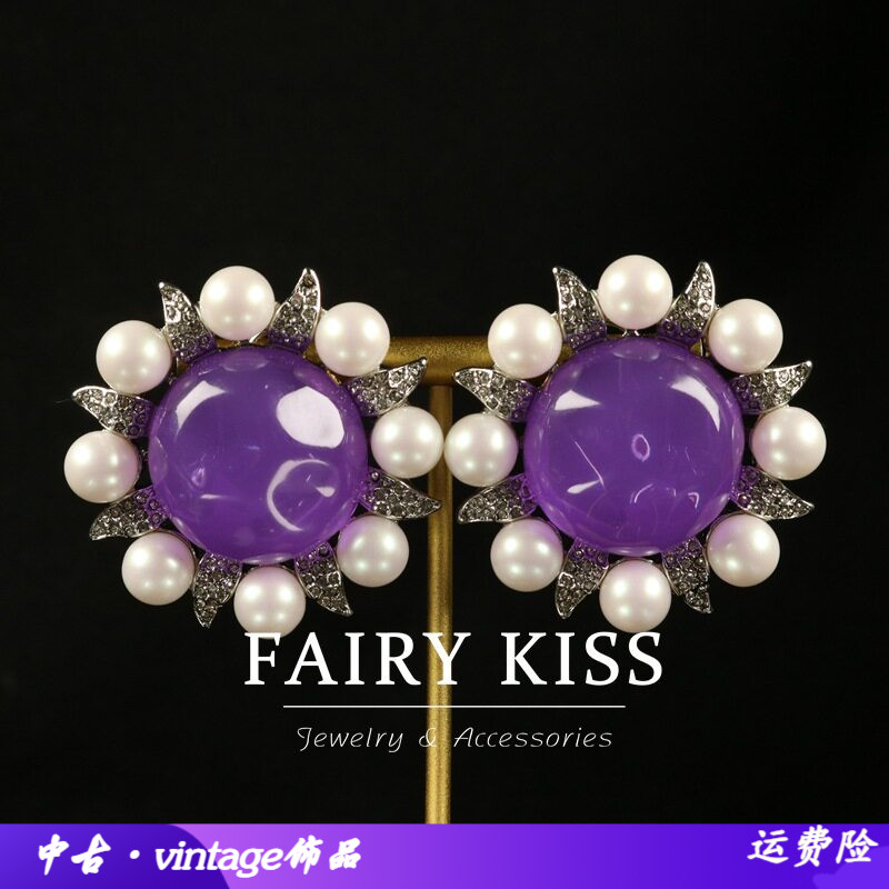 中古胸针耳环套装欧美这个镶钻仿