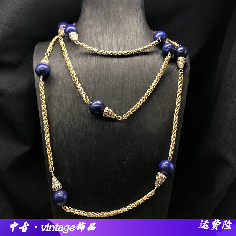 vintage复古风饰品青金石宝石钻