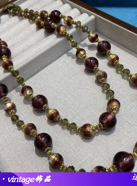 复古意大利穆拉诺琉璃项链古法饰