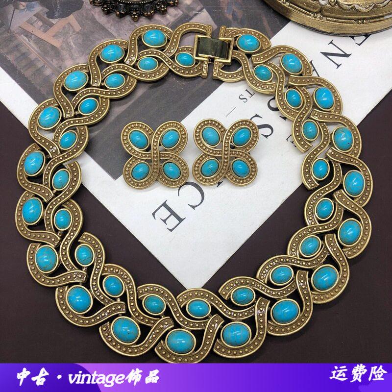高级感文艺复古风饰品做旧俄真金