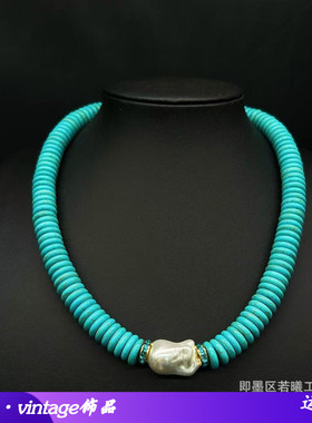 琉璃男女通用欧美蓝松石锁骨项链