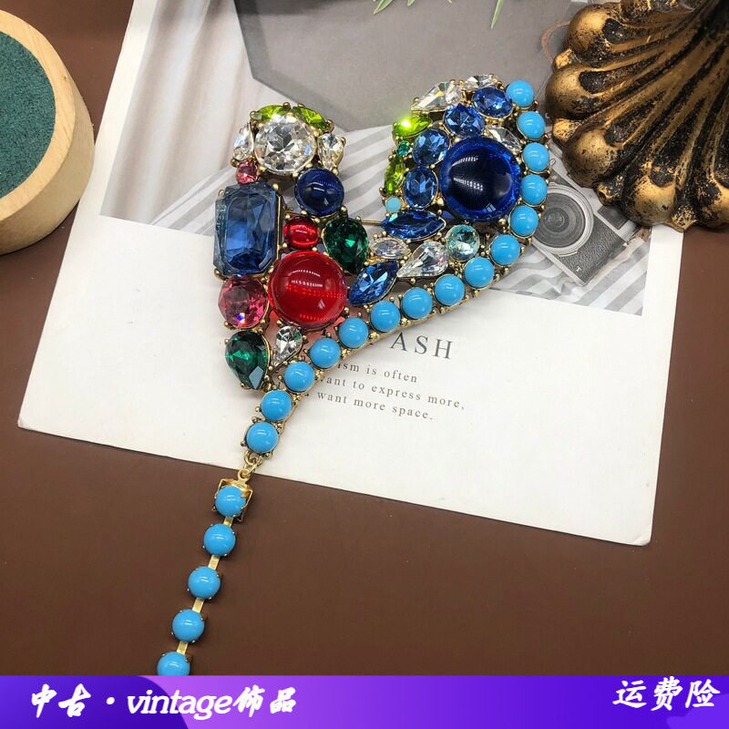 中古设计感复古做旧款胸针清新小