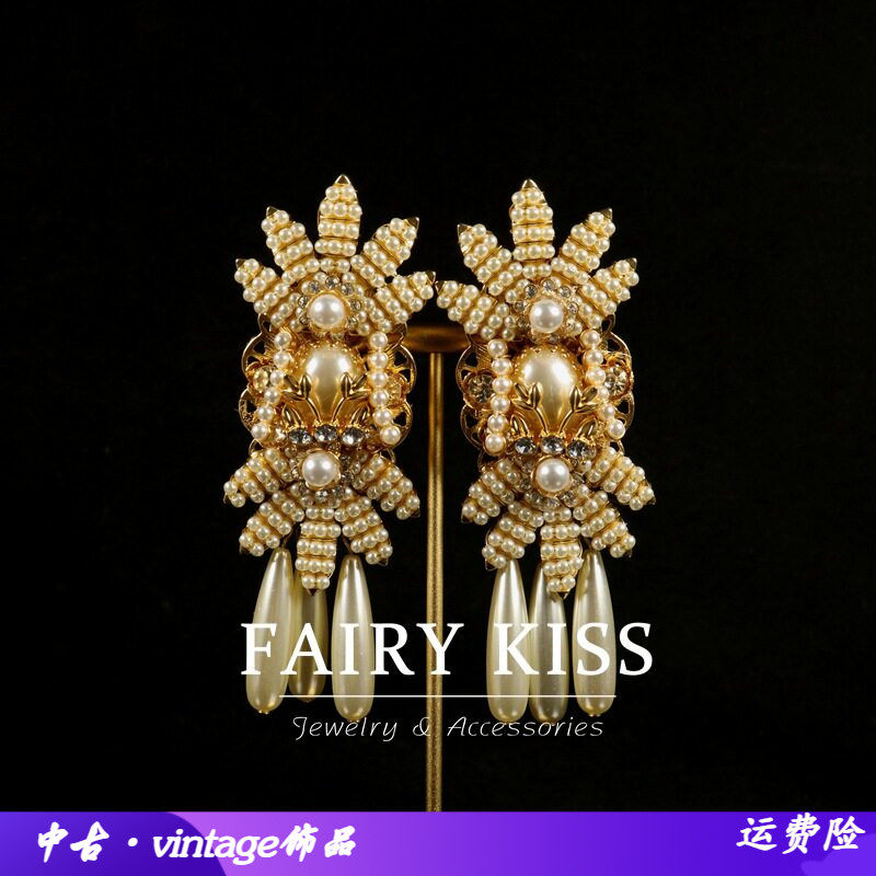 中古重工胸针耳环套装精致百搭时