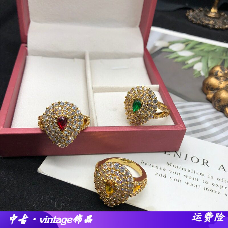 中古百搭电镀真金设计感铜镶嵌锆