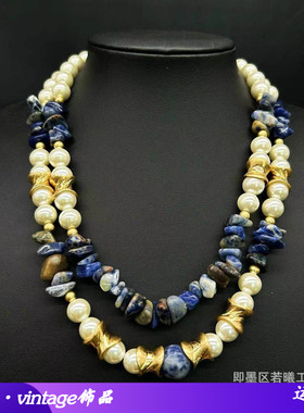 vintage饰品西洋复古珍珠青金石