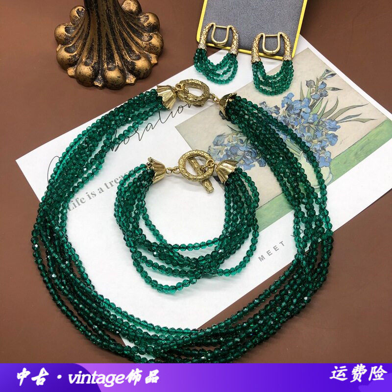 欧美时尚精致百搭绿色切面玻璃珠