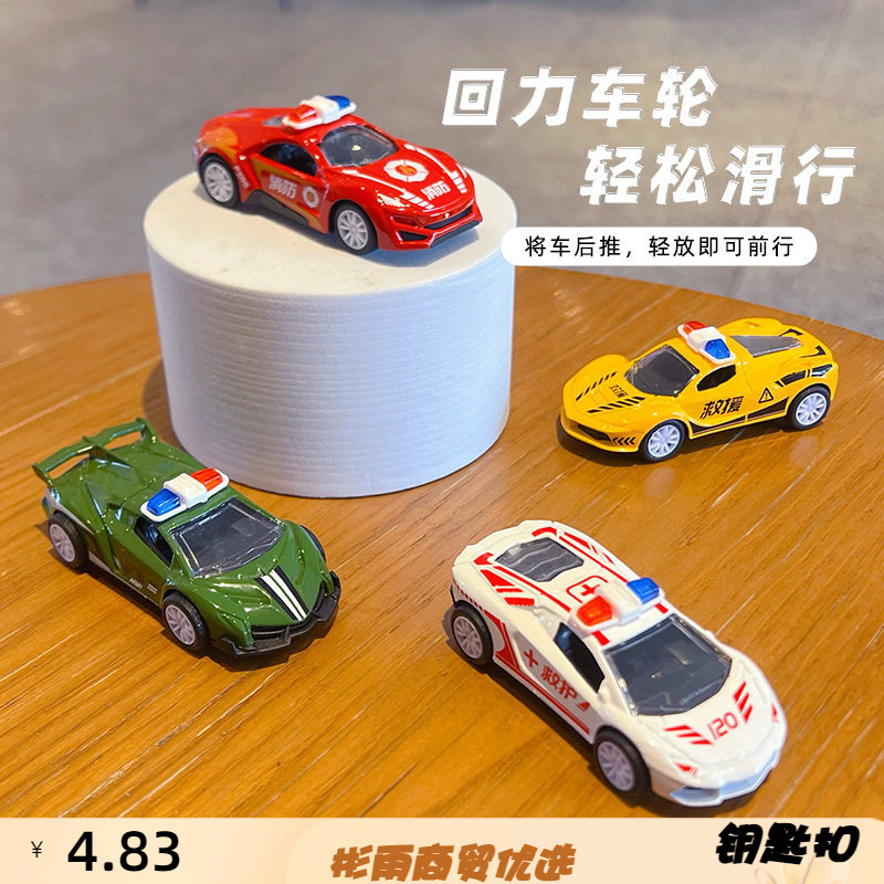 创意仿真回力警车模型金属救护车