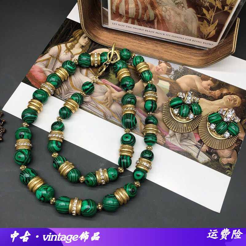 新款设计复古风手工串珠镶钻孔雀
