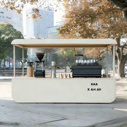 现代简约户外咖啡车遮阳棚定制