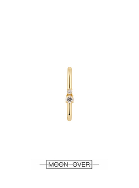 MOON OVER 925纯银电镀个性镶嵌耳环小众百搭银针耳饰