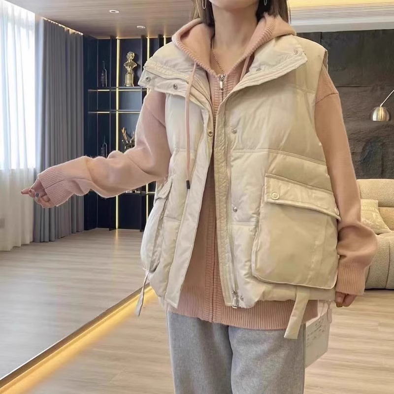 羽绒棉马甲女秋冬2025新款韩版宽松外穿立领短款坎肩背心马夹外套