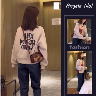 春秋季套装女款2026新款盐系穿搭奶系小个子高级感韩系卫衣两件套