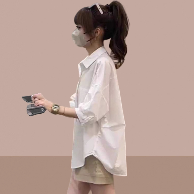 小个子夏装搭配一整套时尚套装女士2025新款短袖衬衫休闲阔腿短裤