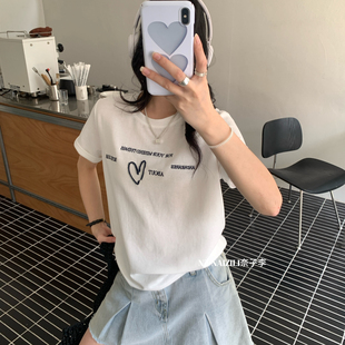 奈子-26夏上新韩版休闲宽松极简工艺设计短袖T恤52101