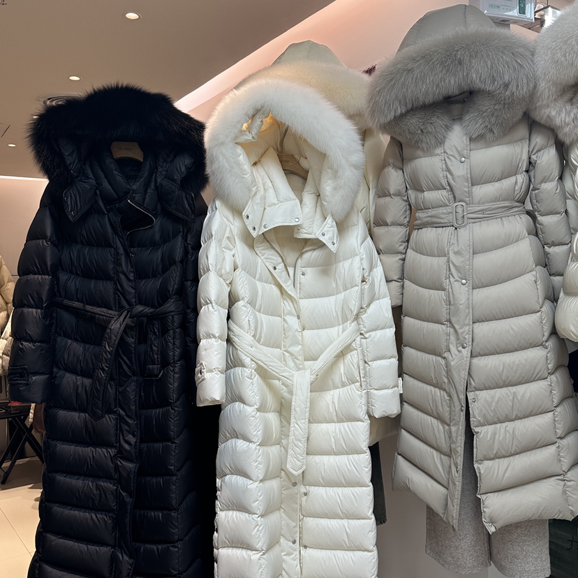 THE FRESH-厚长款保暖羽绒服外套(配腰带可拆真狐狸毛毛领)25603