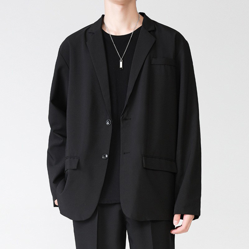 雅痞帅气宽松学院风休闲西装外套男dk制服韩版潮流西服